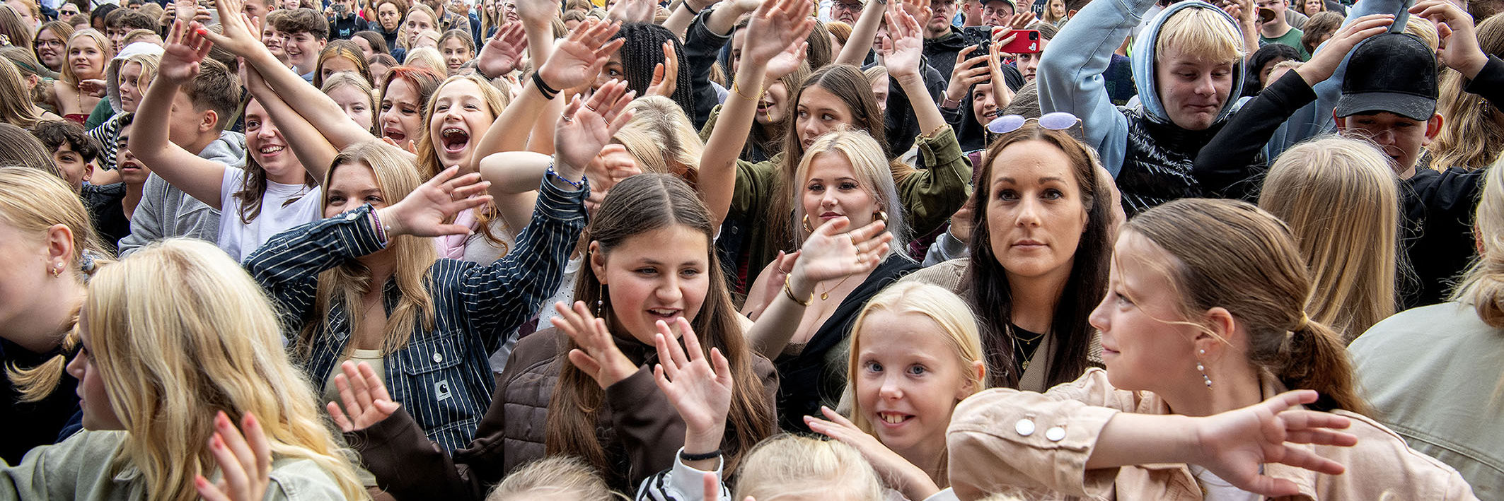 Unge mennesker til udendørs koncert